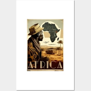 Africa Safari Vintage Travel Art Poster Posters and Art
